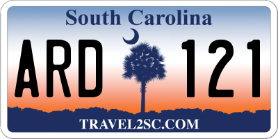 SC license plate ARD121