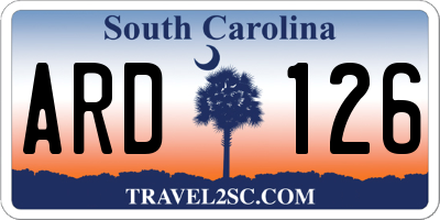 SC license plate ARD126