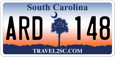 SC license plate ARD148
