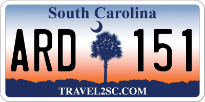 SC license plate ARD151