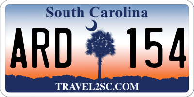 SC license plate ARD154