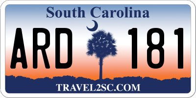 SC license plate ARD181