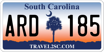 SC license plate ARD185