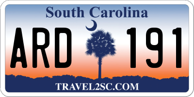 SC license plate ARD191