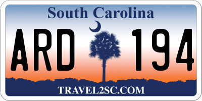 SC license plate ARD194