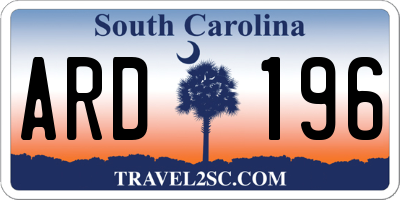 SC license plate ARD196