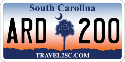 SC license plate ARD200
