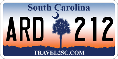 SC license plate ARD212