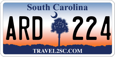 SC license plate ARD224