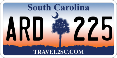 SC license plate ARD225