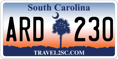 SC license plate ARD230