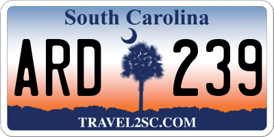 SC license plate ARD239