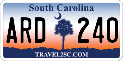 SC license plate ARD240
