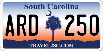 SC license plate ARD250
