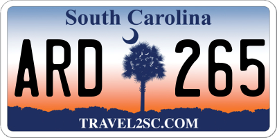 SC license plate ARD265