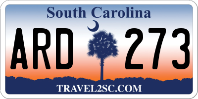 SC license plate ARD273