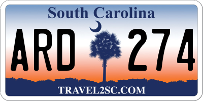 SC license plate ARD274