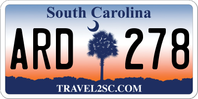 SC license plate ARD278
