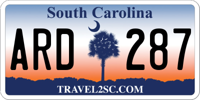 SC license plate ARD287