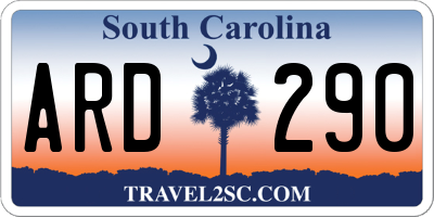 SC license plate ARD290