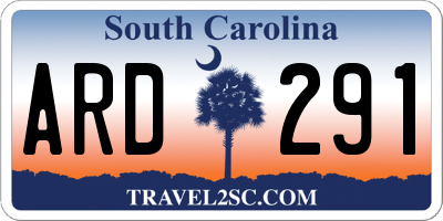 SC license plate ARD291