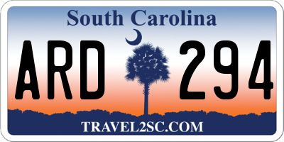 SC license plate ARD294