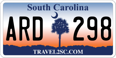 SC license plate ARD298