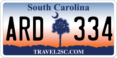 SC license plate ARD334