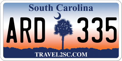 SC license plate ARD335
