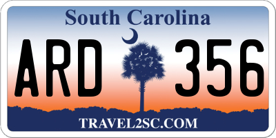 SC license plate ARD356