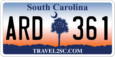 SC license plate ARD361