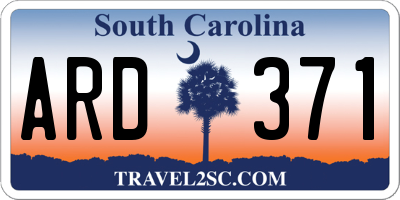 SC license plate ARD371