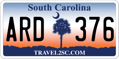 SC license plate ARD376