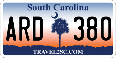 SC license plate ARD380