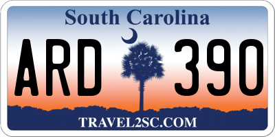 SC license plate ARD390