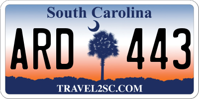 SC license plate ARD443