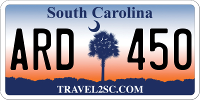 SC license plate ARD450