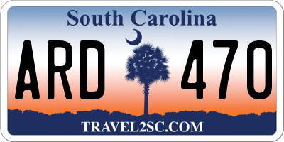 SC license plate ARD470