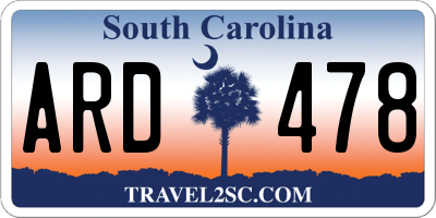 SC license plate ARD478