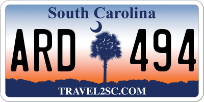 SC license plate ARD494