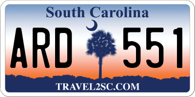 SC license plate ARD551