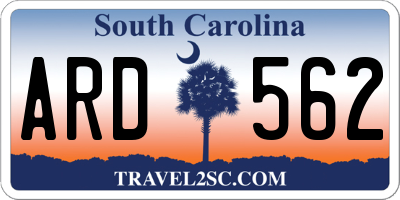 SC license plate ARD562