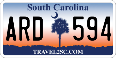 SC license plate ARD594