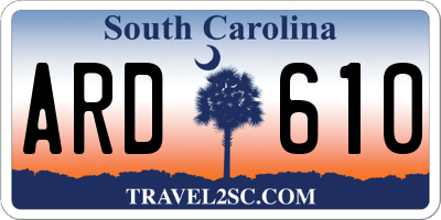 SC license plate ARD610