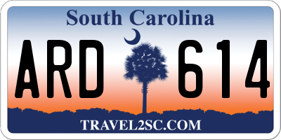 SC license plate ARD614