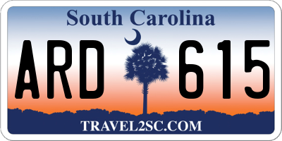 SC license plate ARD615