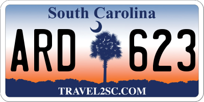 SC license plate ARD623