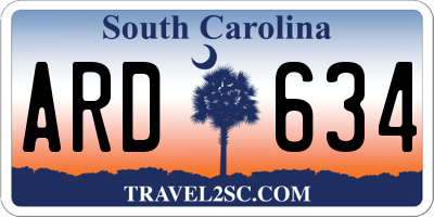 SC license plate ARD634