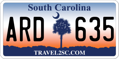 SC license plate ARD635