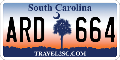 SC license plate ARD664